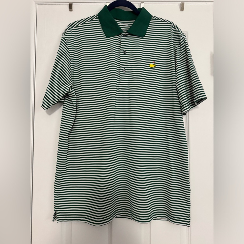 Masters Polo with Green and White Stripes